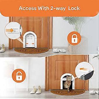 No-Flap Cat Door For Interior Doors – For Small Cats Up To 20 Lbs, Easy Cut-Out Installation, Blocks Litter Odor (White) 8 thumbnail image