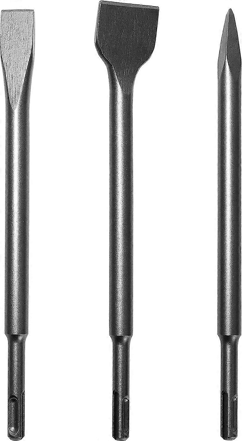 SDS Plus Chisel Set - 3-Piece Chisel Set for Concrete and Tile Removal (Wide Curve Chisel)