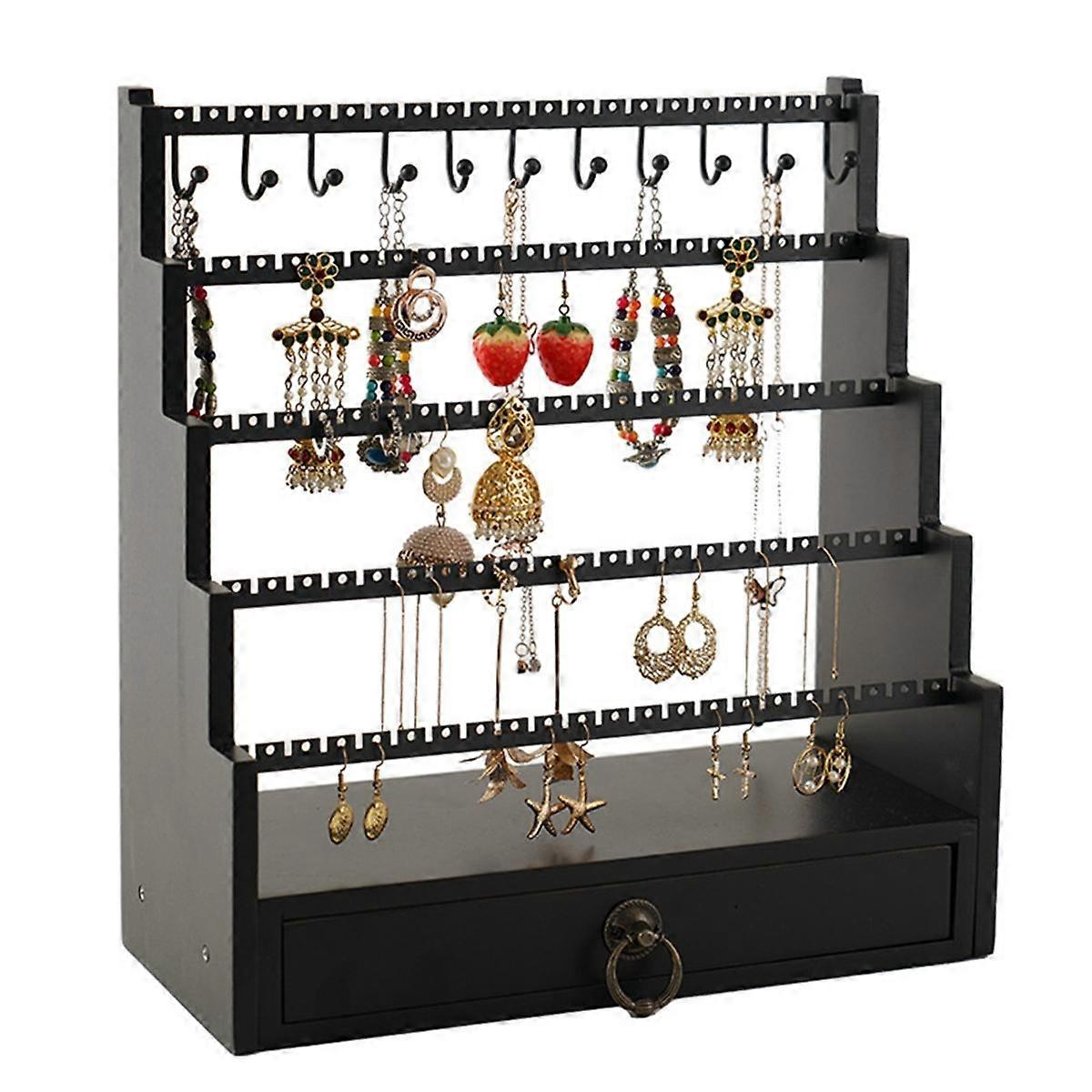 5-Layer Stepped Jewelry Rack Jewelry Display Stand Earrings Necklaces Rings Jewelry Stand Desktop Earring Storage Rack