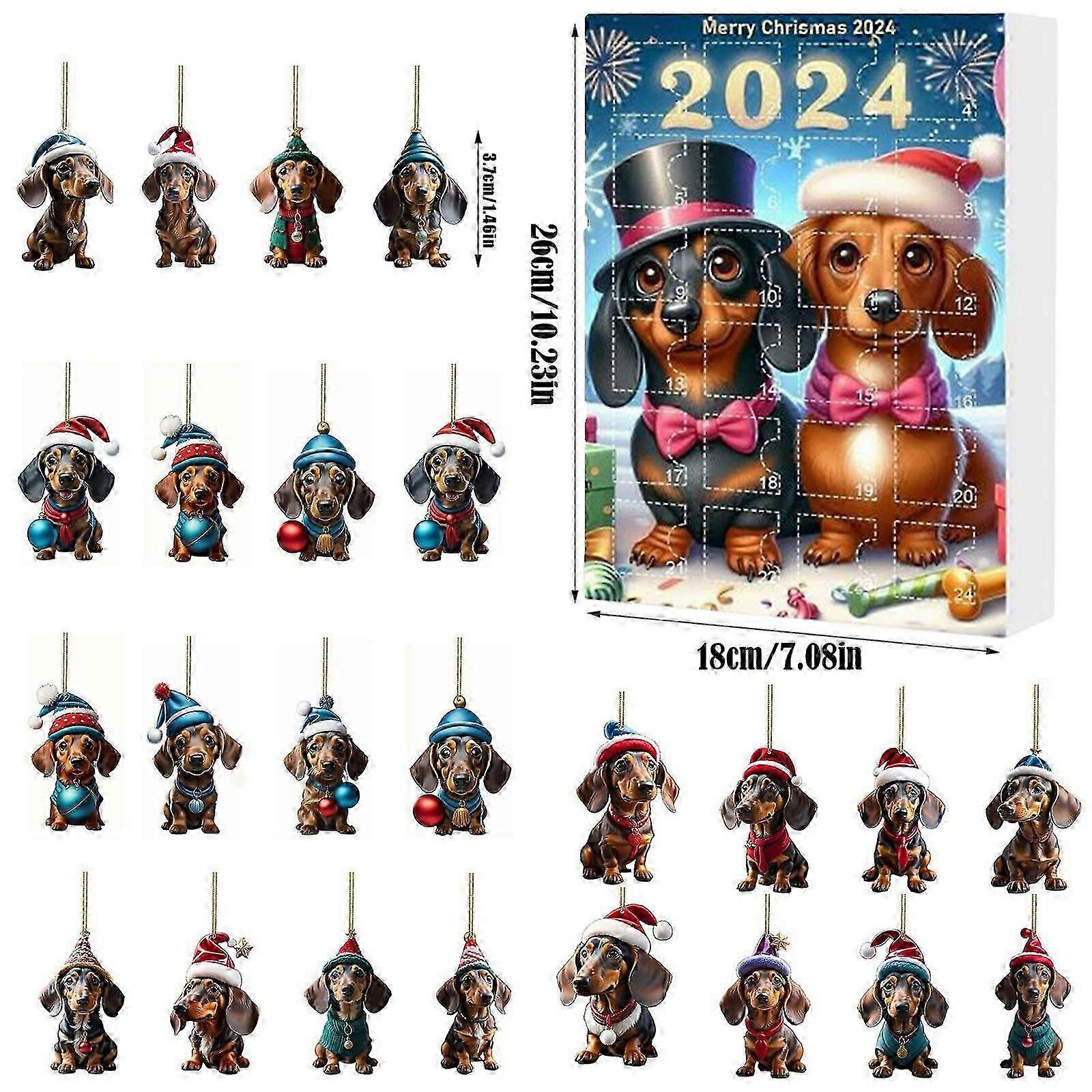 New 2024 Christmas Holiday Advent Calendar Advent Calendar Collectible Funny Dog Set