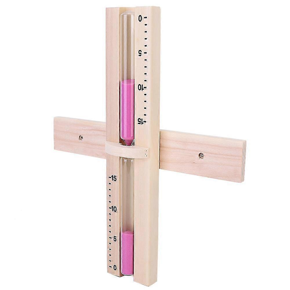 15 Minutes Sauna Room Sand Clock Glass Timer Wallmounted Wooden Hourglass With Pink Sands 1