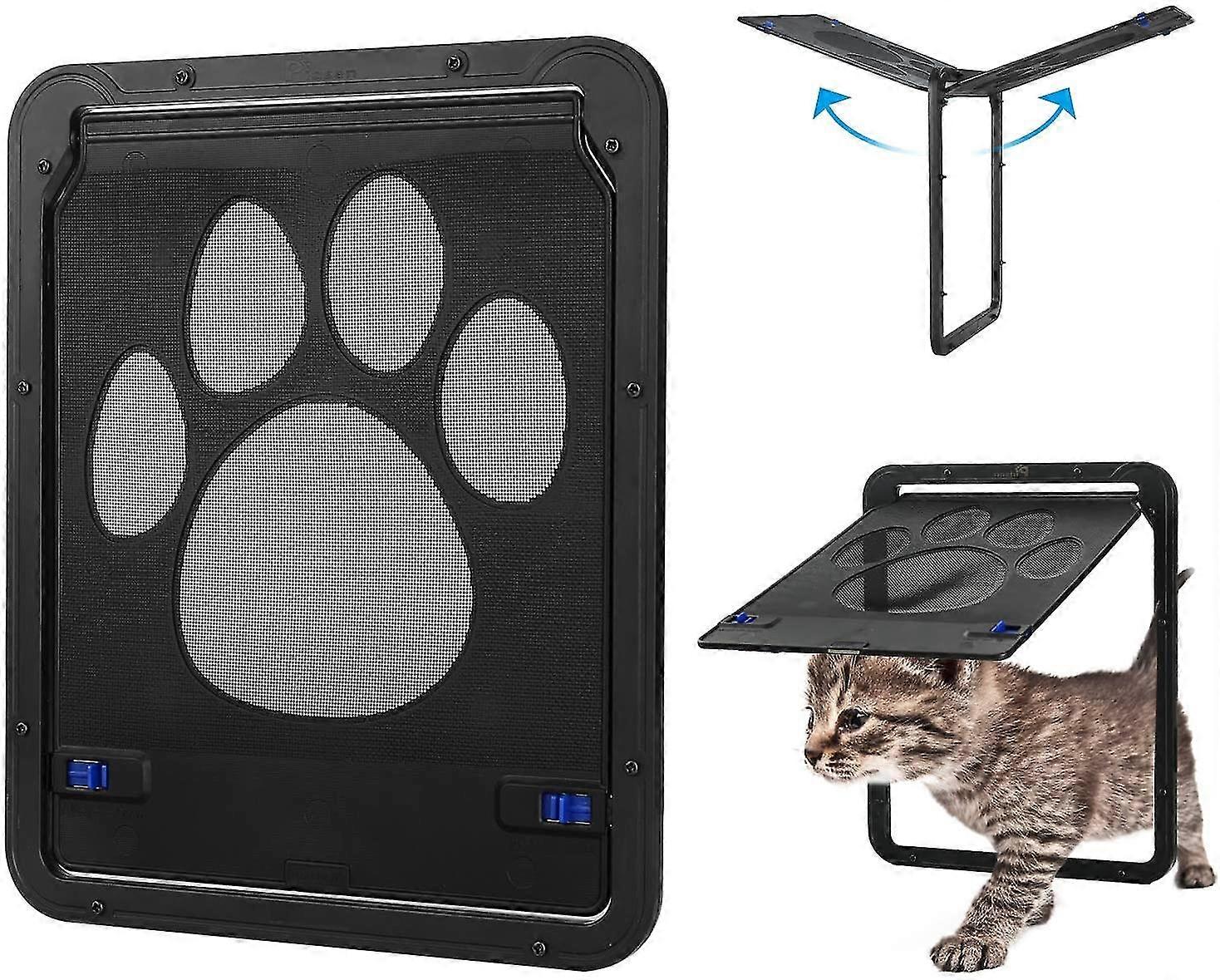 自動マグネット式猫ドア(トンネルロック付き)子猫・小型犬・ガレージ・屋内・ガーデン用