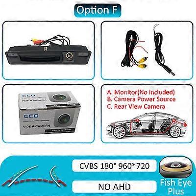 180 gradi 1080 * 720P AHD HD Telecamera posteriore per auto Ford Focus 2015-2019 Impermeabile Visione notturna Retromarcia Telecamera per veicoli