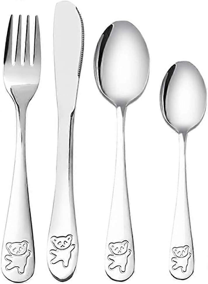 Children's tableware, stainless steel bear toddler tableware children's tableware sets