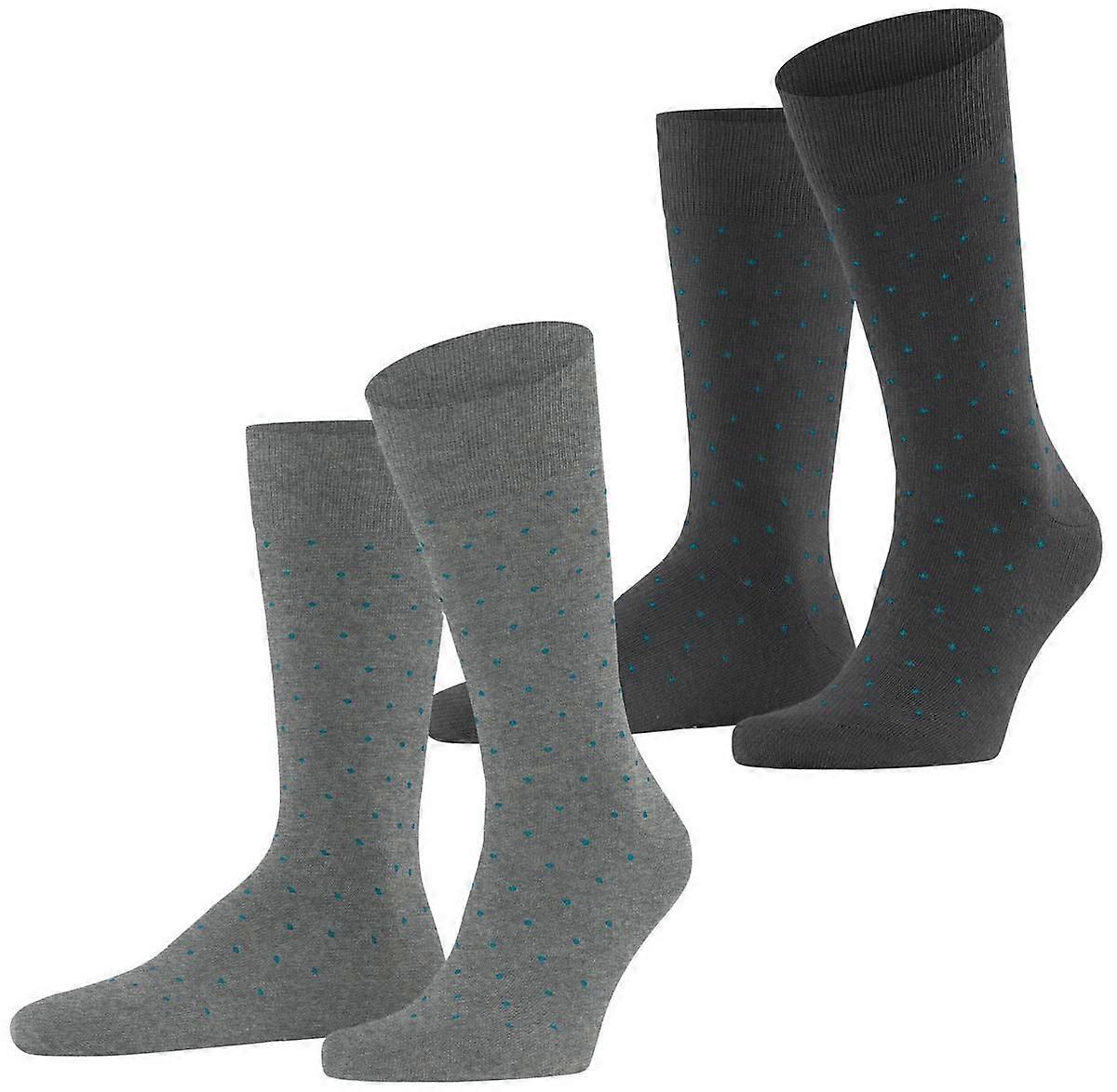 Esprit Fine Dot 2 Pack Socks - Grey/Petrol Grey