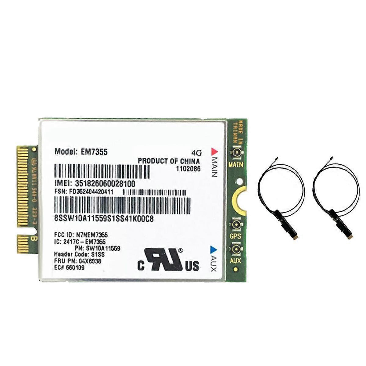 EM7355 WWAN Card+2XAntenna 04X6038 NGFF 4G WiFi Card for X1 Carbon L440 L540 T440 T540P X240