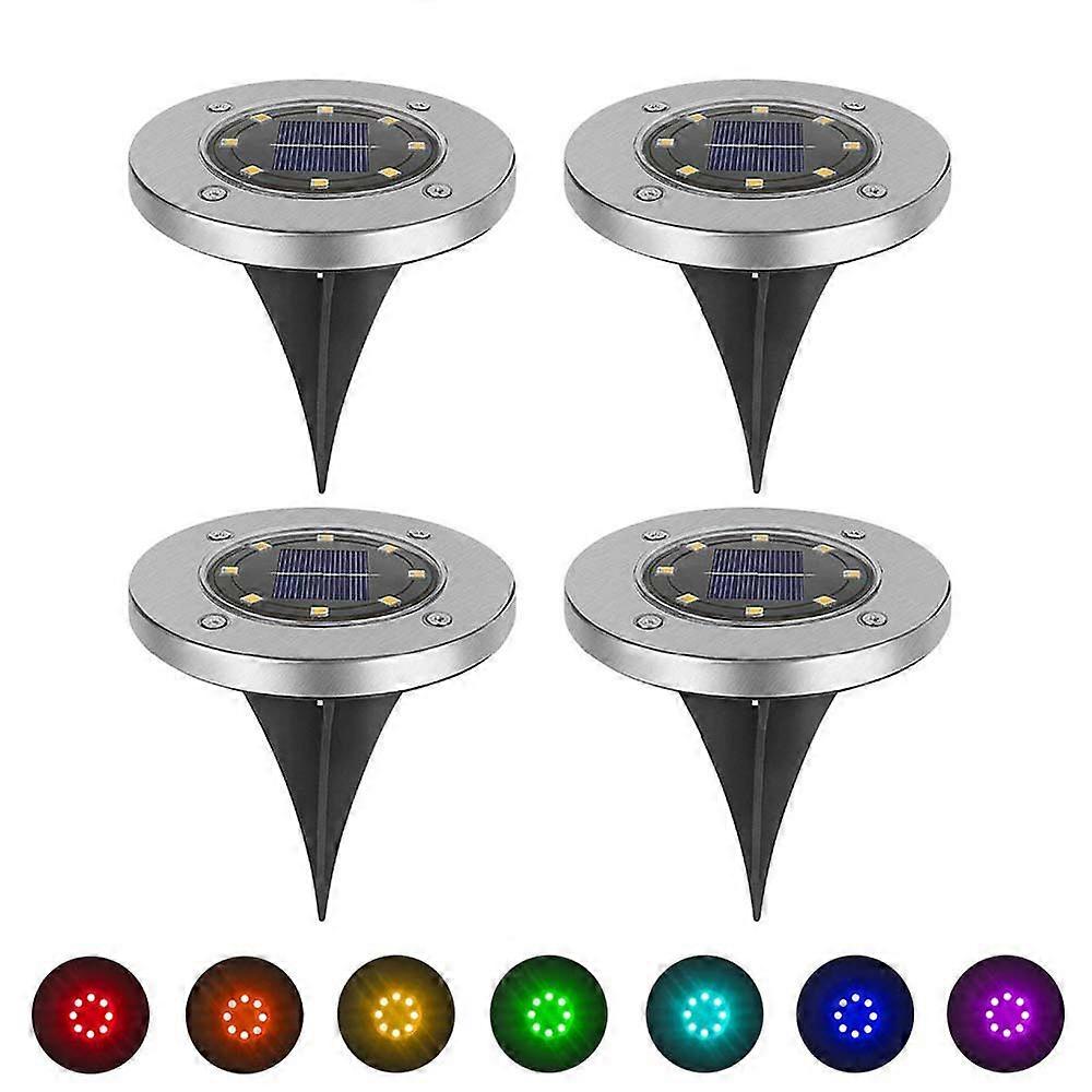 4Pack Solar Ground Lights for Outdoor Garden Waterproof Decking Lights