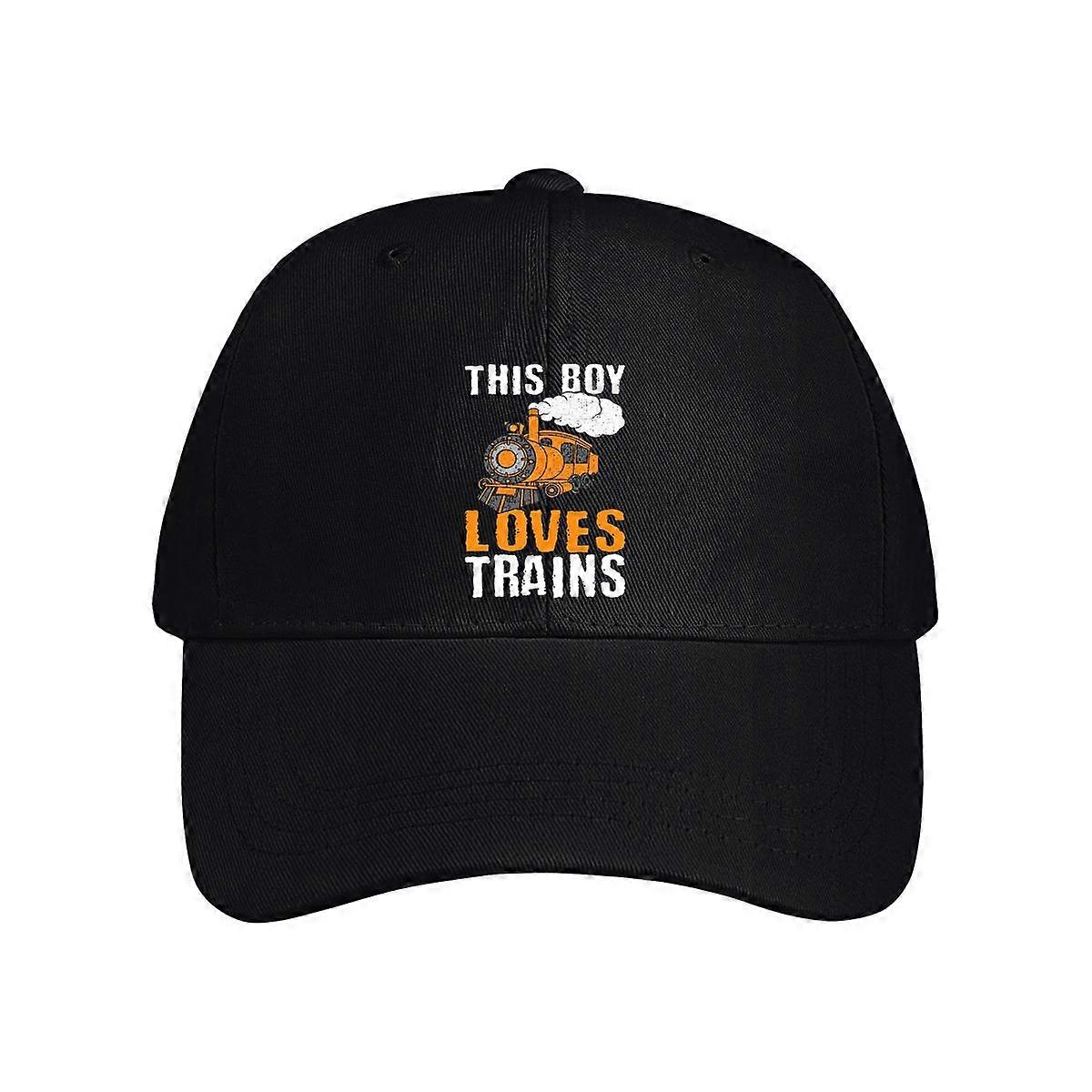 This Boy Loves Trains Baseball Cap