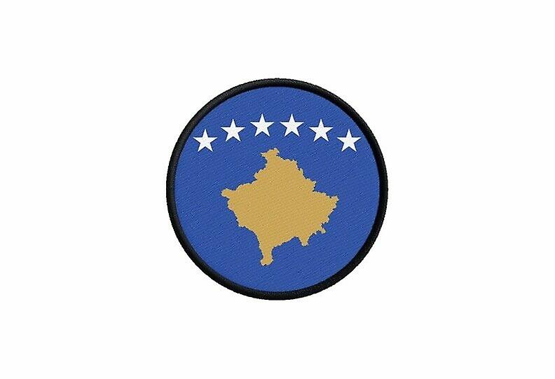 Patch ecusson flag kosovo printed thermosticker round round