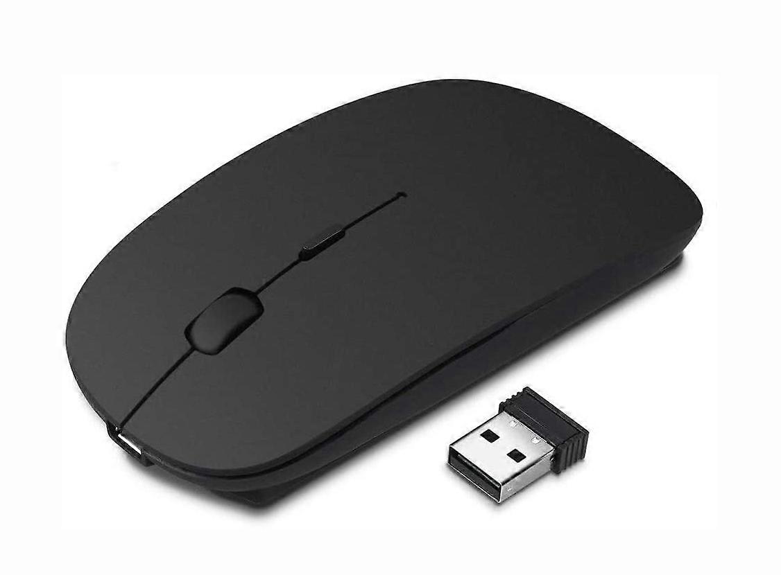 Rechargeable Wireless Mouse Quiet Click for Laptop PC Computer Black