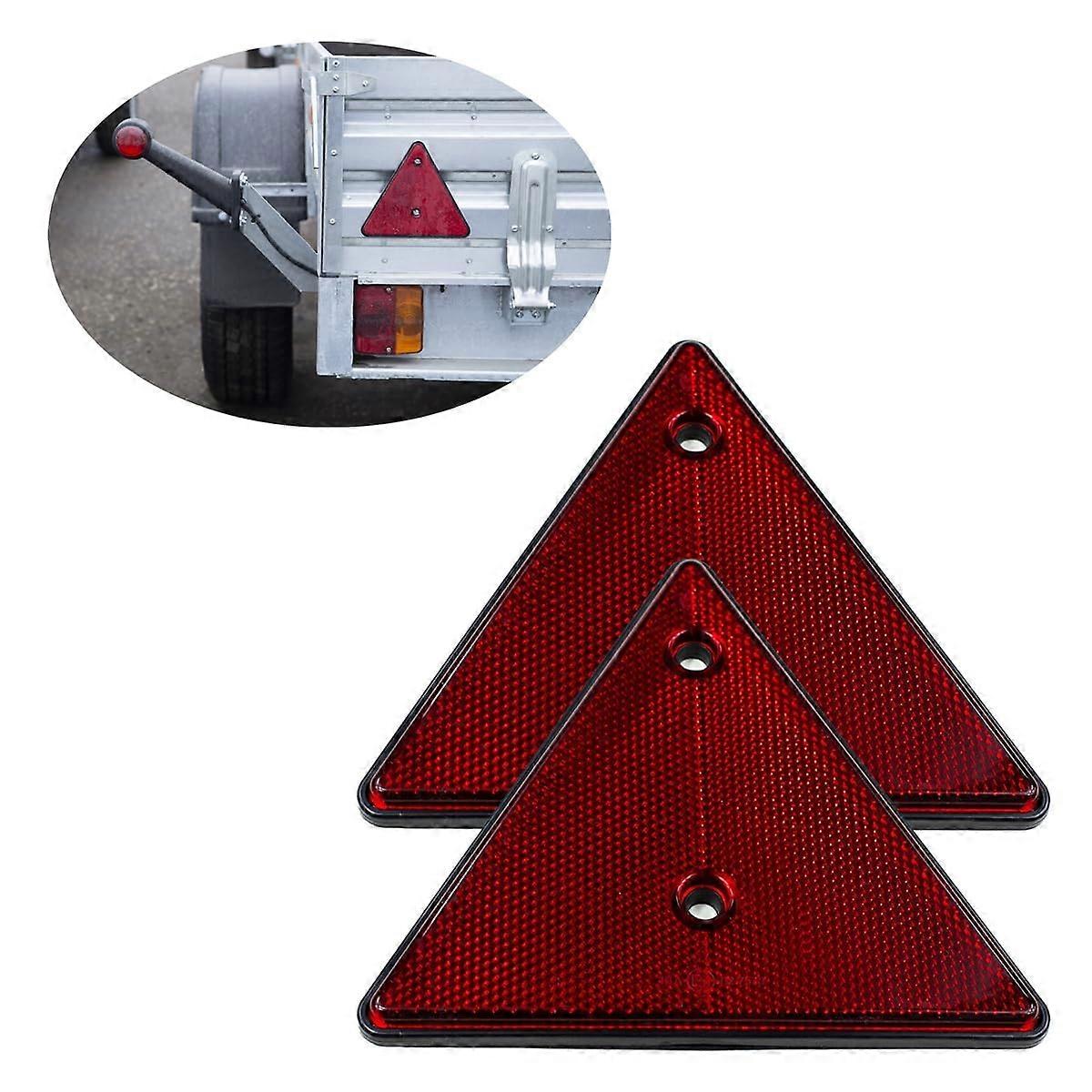 Set of 2 triangle reflectors for screw-on trailers