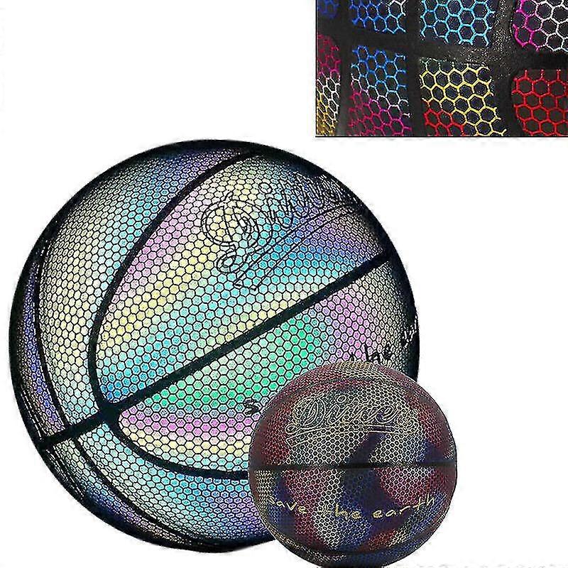 Glow In The Dark Basketball Light Up Holographic Basketball Reflective Boys Gift
