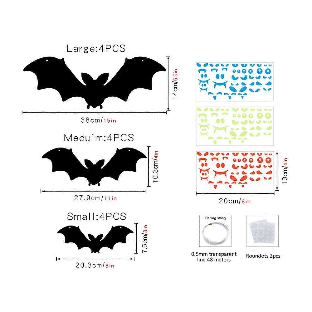 Luminous Hanging Halloween Decor Glowing in the Dark Horror Scary Bat Pumpkin Ghost Party Ornament Props