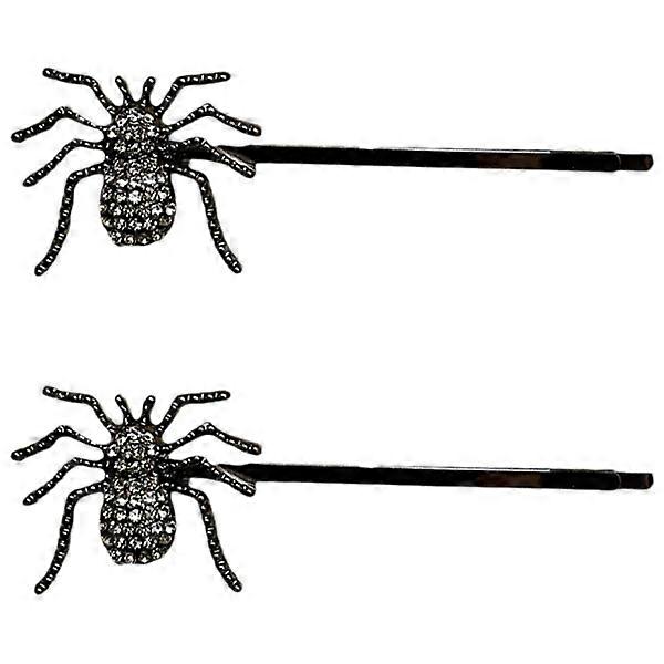 2pcsハロウィーンヘアクリップ女性女の子スパイダーヘアクリップ装飾的なスパイダーヘアピン