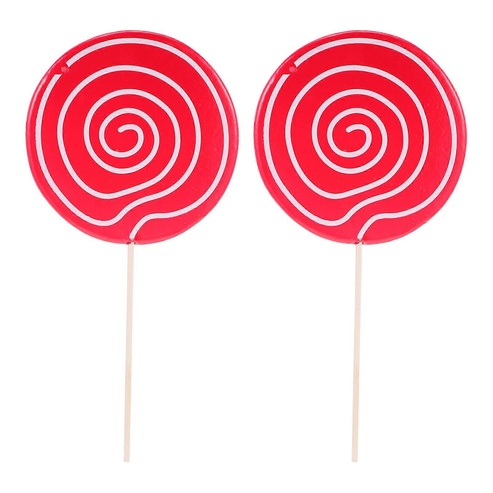 2pcs Creative Lollipop Decors Scene Ornaments Simulation Lollipop Props