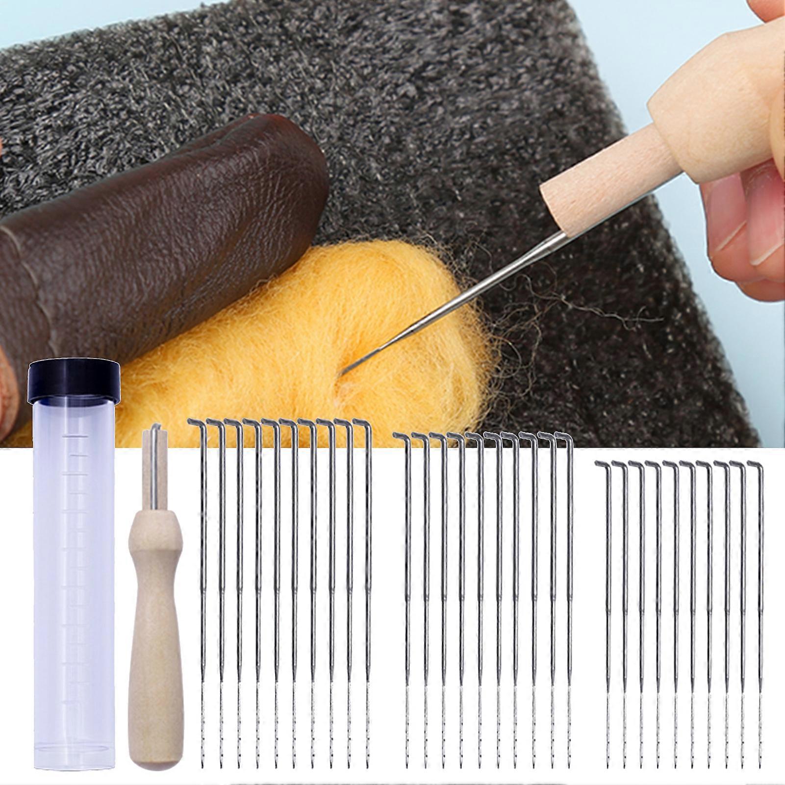 32Pcs/Set Wool Felting Needles Useful Easy to Store Solid Color Durable Wool Felting Needles for Household mengxi