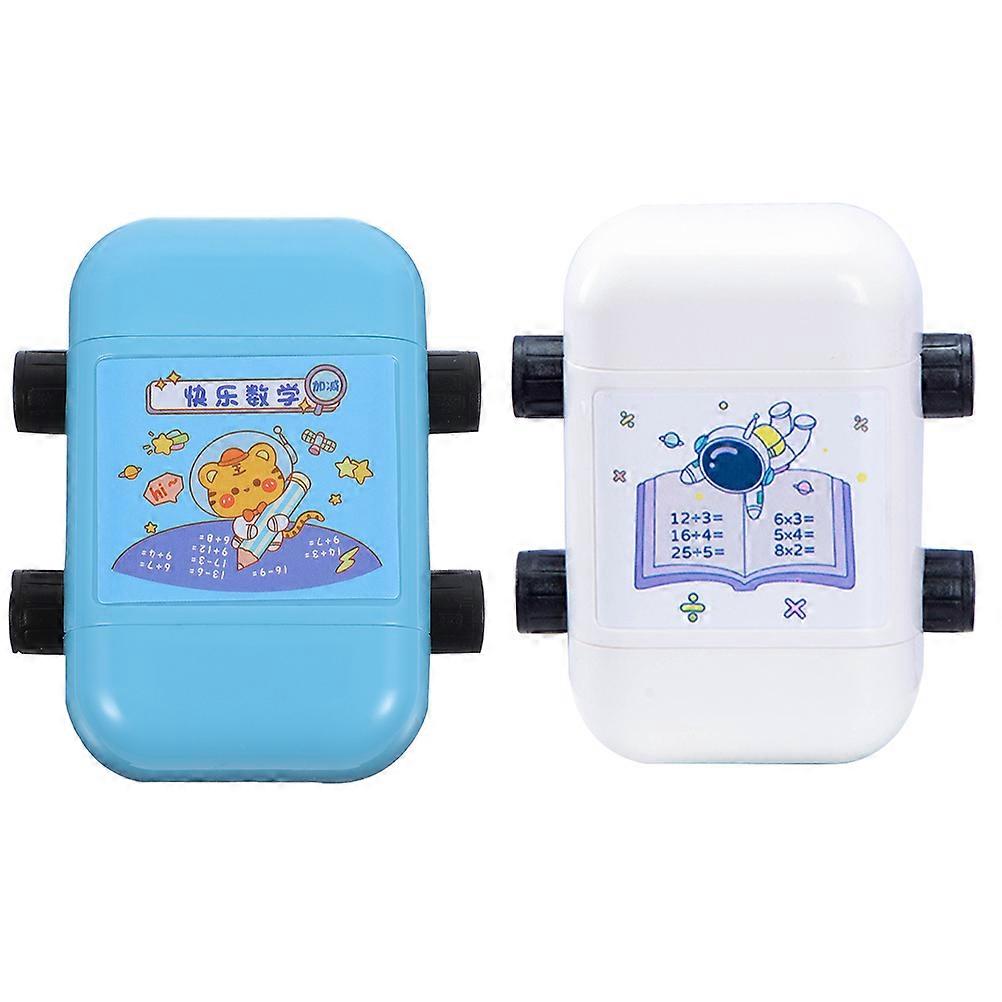 2Pcs Learning Math Stamps Wear-resistant Math Rollers Compact Roller Stamps Math Supply