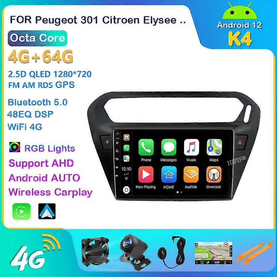 8G + 128G Per Peugeot 301 Citroen Elysee 2013 - 2018 Autoradio 2 Din CarPlay Android Auto Stereo GPS Navigazione 2din DVD