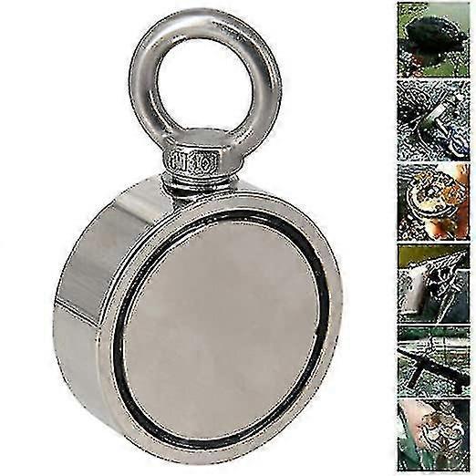 الجانب المزدوج المغناطيس الصيد، مجتمعة 500kg سحب القوة، 75mm قطر، الجانب المزدوج مغناطيس قوي مع Eyebolt