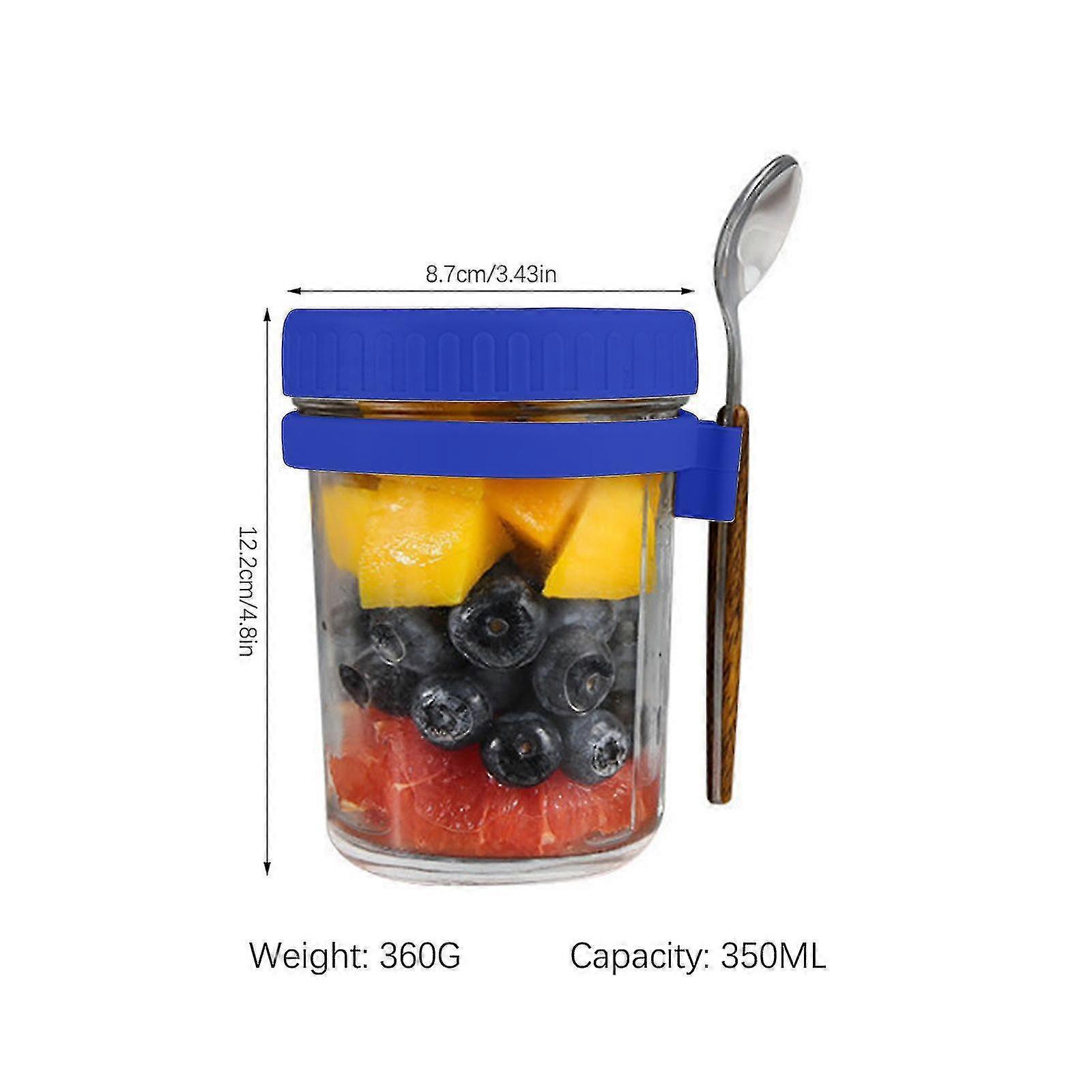 350/600ml Large Capacity Overnight Oats Jars With Lid And Spoon Set High Quality