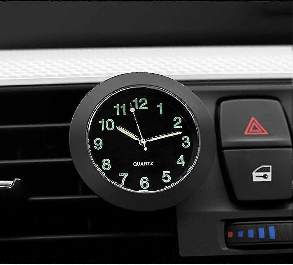 2pcs Car Clock, Electronic Luminous Clock, Car Decoration Quartz Clock