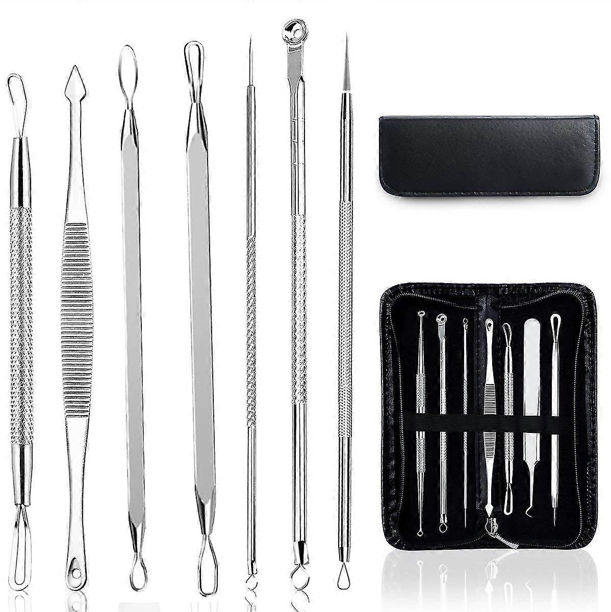 Blackhead Remover Tool Kit, 7pcs Blackhead Remover Comedone Extractor Tool Kit With Metal Case
