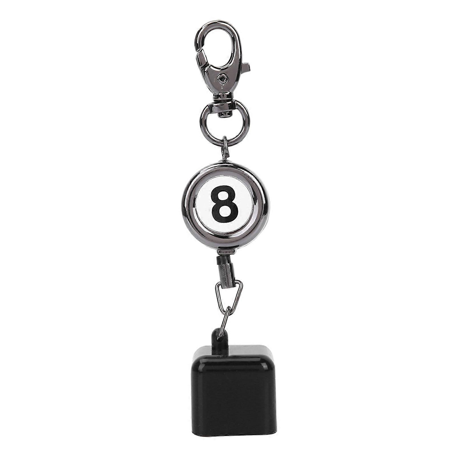 Portable Black Retractable Billiards Snooker Pool Cue Chalk Holder Drawing Key Ring