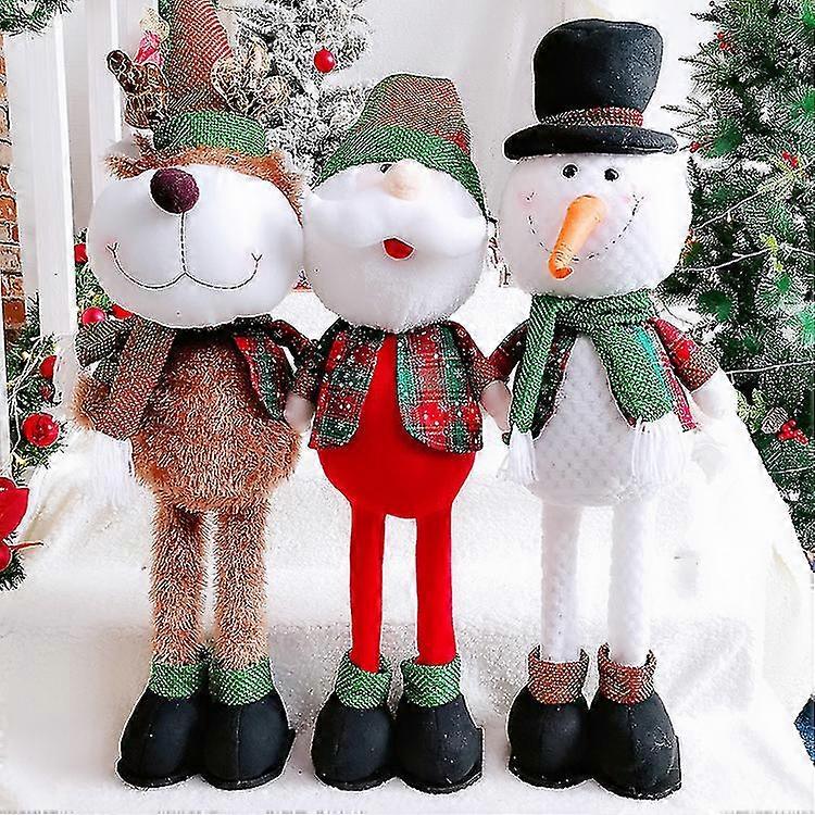 Vianočný streč nohy Bábika Santa Claus Snehuliak Moose Bábika Vianočný darček Látka Vianočná výzdoba Ozdoby