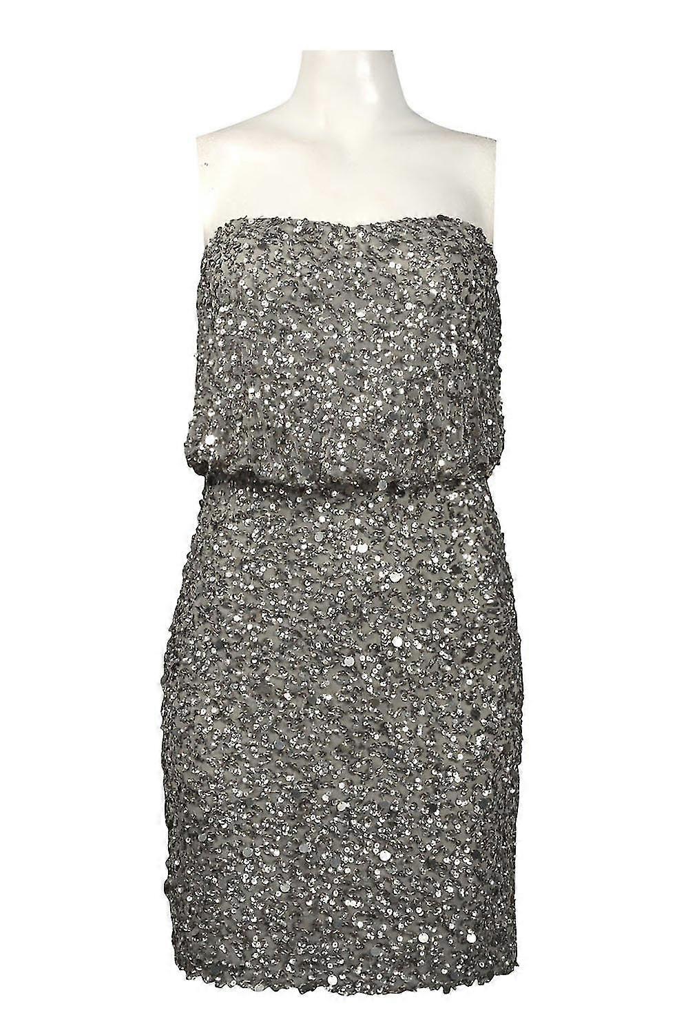 Strapless Blouson Pailletten Kleid