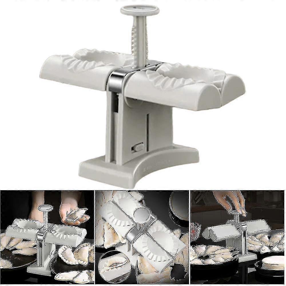 youganghousehold Double Head Automatic Dumpling Maker Ravioli Press Mold Making Tool