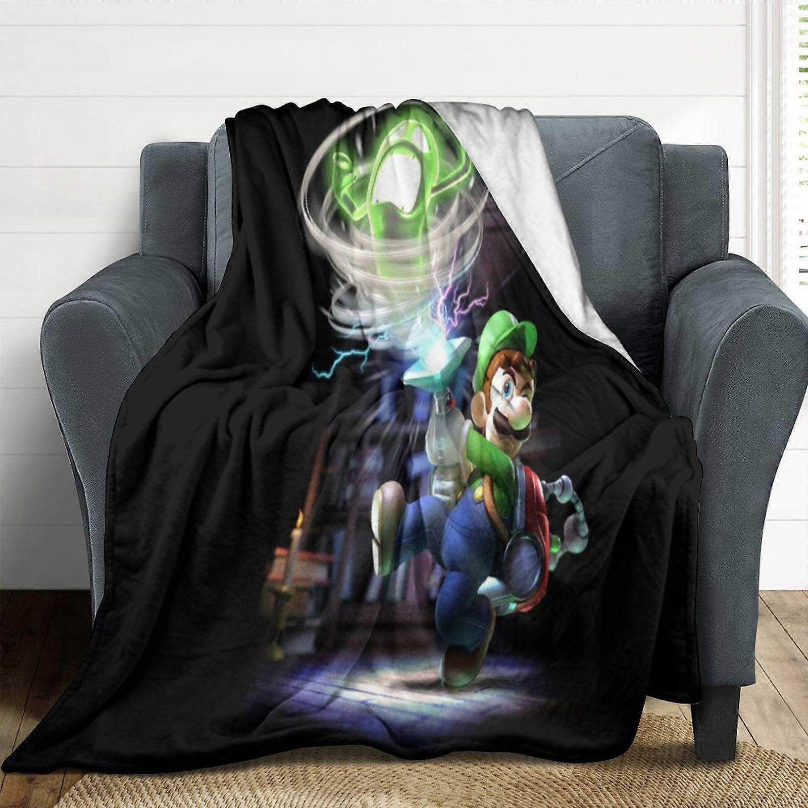Luigi's Mansion Flannel Blankets Soft Plush Throw Blanket Fuzzy Cozy Luxury Air Conditioner Blanket for Bedroom Sofa WTMT4162