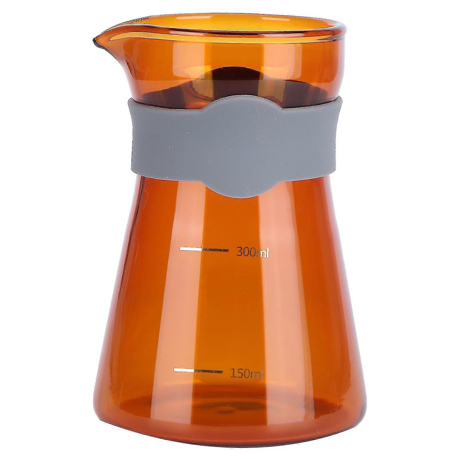 High Borosilicate Glass Pour Over Coffee Maker Kettle with Scales - Brown