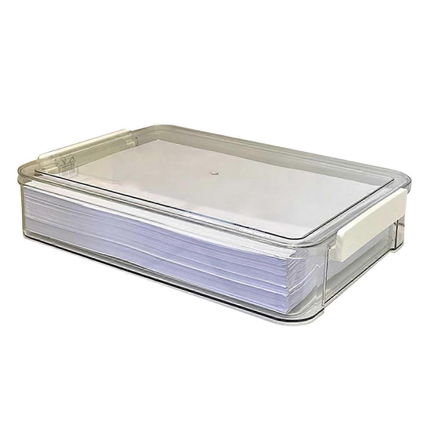 File Storage Box Plastic Snap-On Design Stackable Transparent Document Storage Box Large Capacity