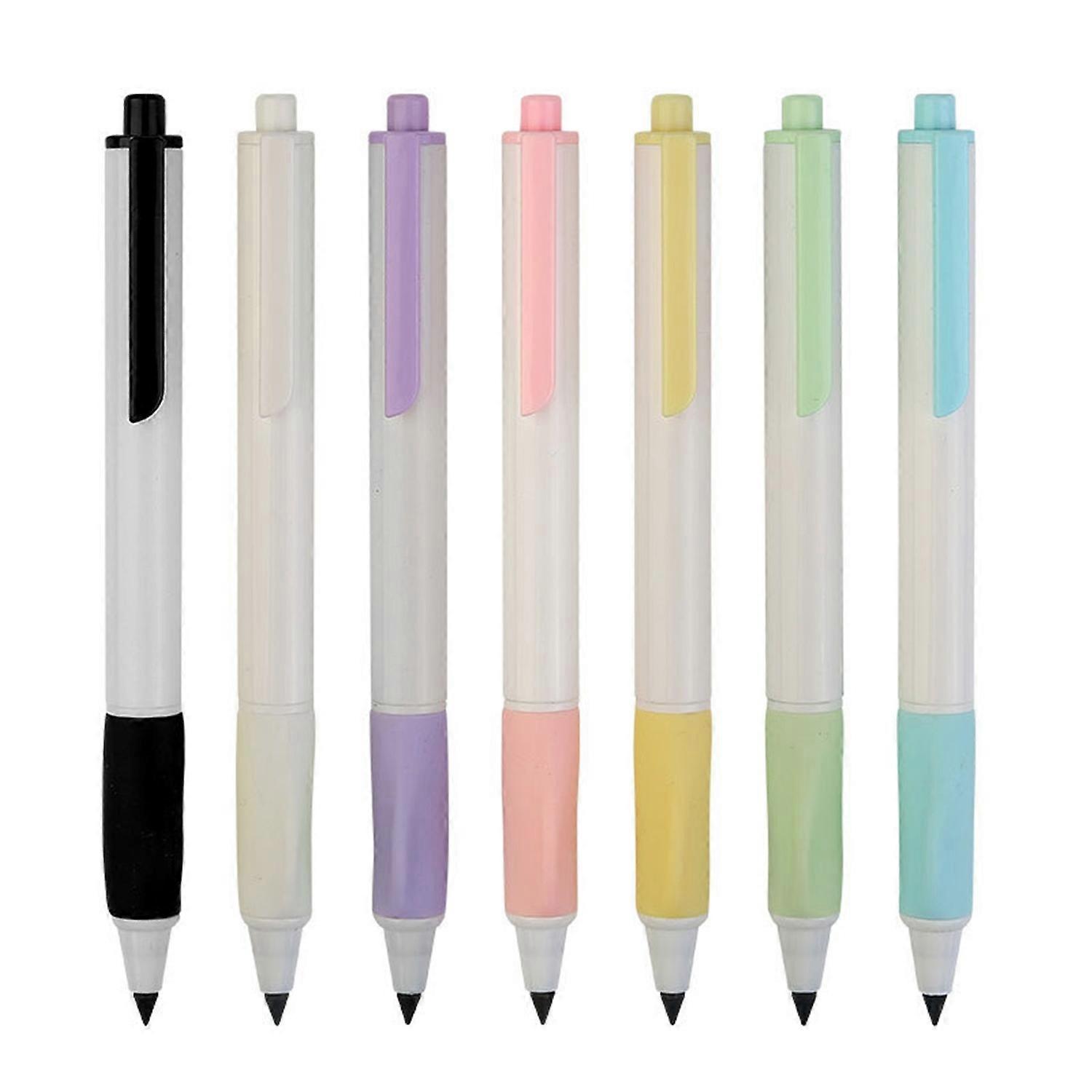 7Pcs Everlasting Pencil Set HB 0.5mm Push-type Pencils Free Sharpening No-Ink Erasable Pencil