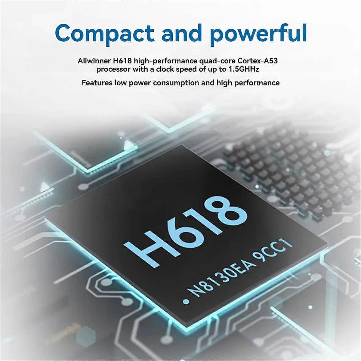 For Zero 2W 2GB RAM H618 Quad-Core -A53 for Mini PC WiFi5+BT5.0 BLE Optional Case Adapter EU Plug