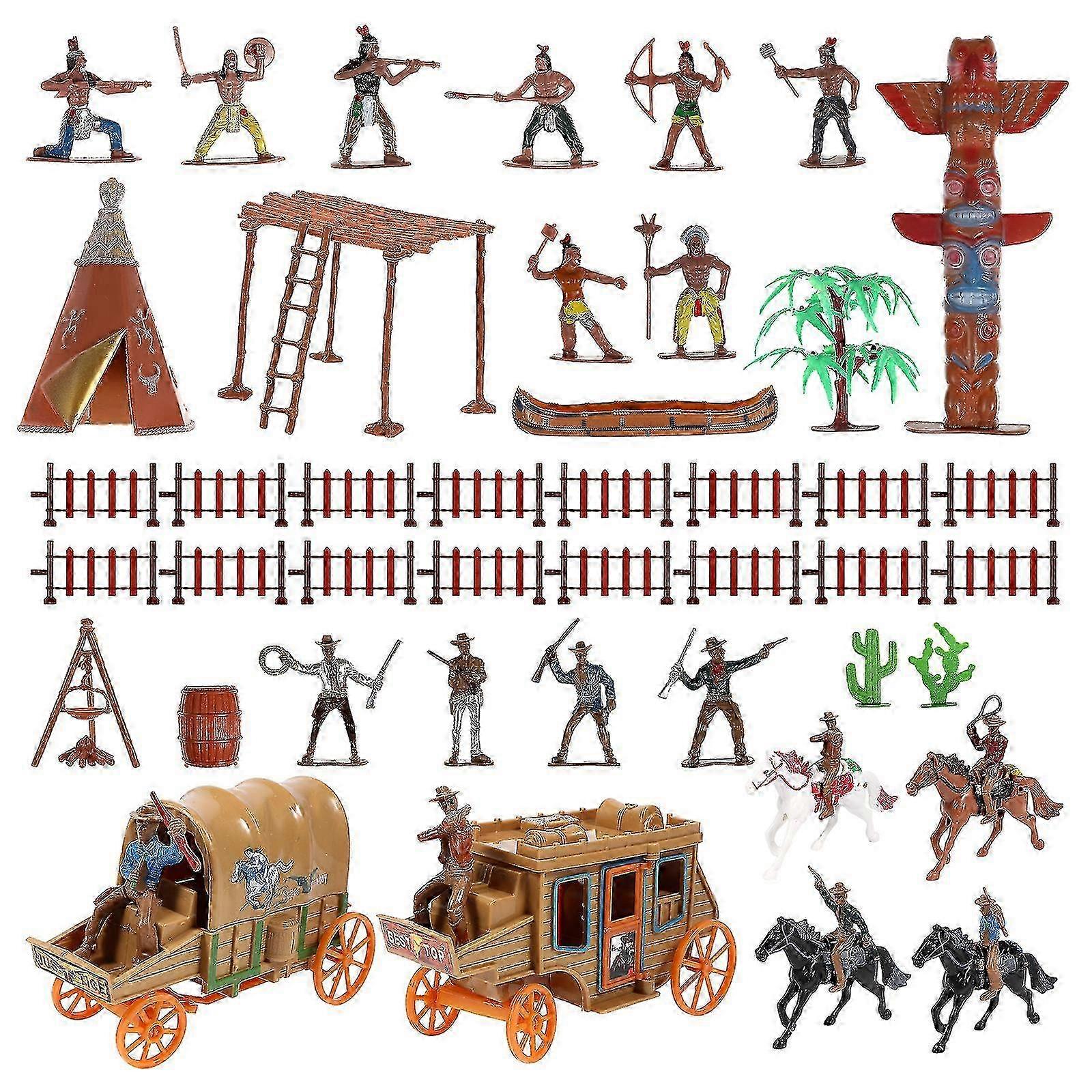 1 Set Miniature Indians Models Character Model Decorations Cowboys Indians Figures Simulation Indians Model