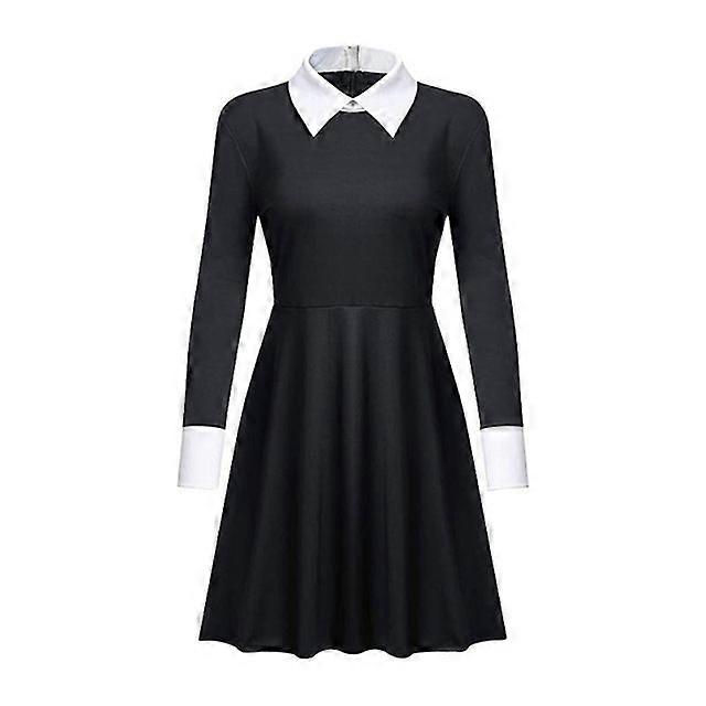 2023 TV The Addams Family Cosplay Wednesday Dress Costume Black for Women kids
