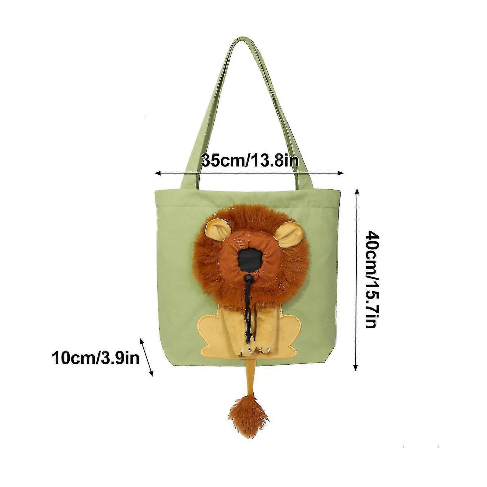 תיק לחיות מחמד בצורת אריה לגור חתול כלב מתקפל תיקי כתף תיק לחיות מחמד