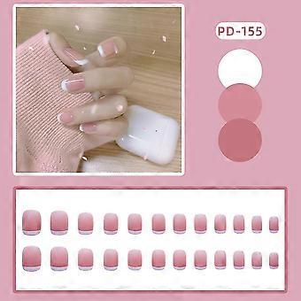 24 pezzi colorato unghie finte ovale unghie punte minima installazione manicure salone fai da te
