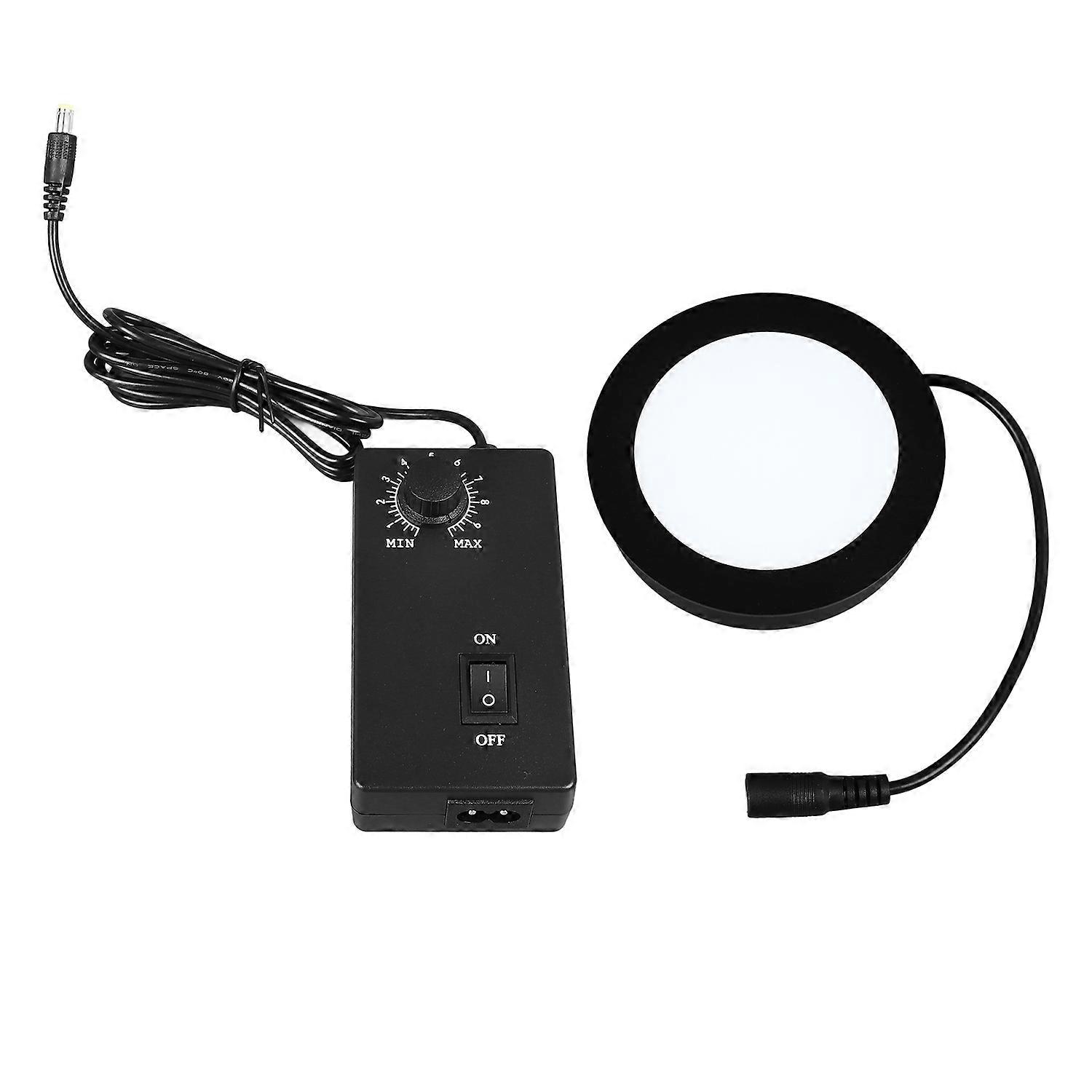 Round LED Bottom Light Industrial Microscope Auxiliary Lamp Adjustable Power Supply 90‑260V