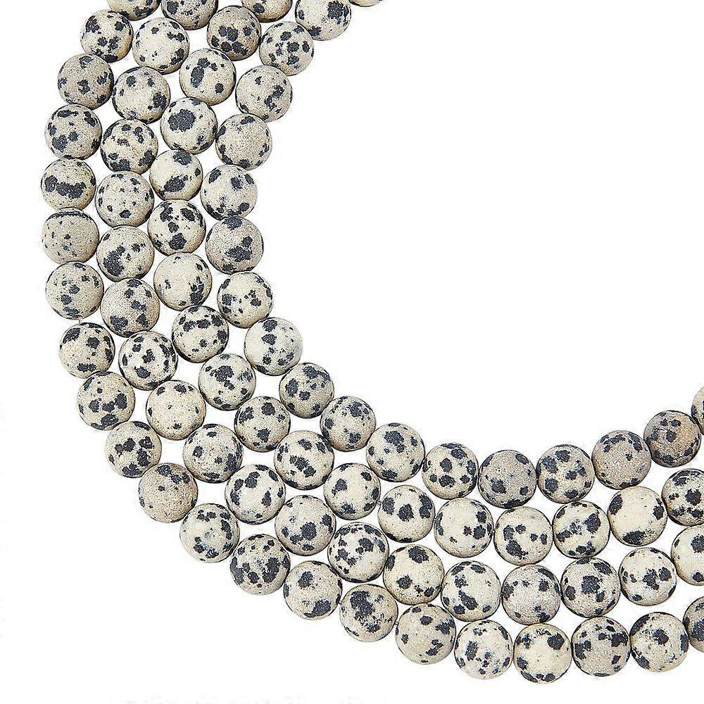 Natural Dalmatian Jasper Beads Strands Frosted Round 8~8.5mm Hole: 1mm about 47pcs/strand 15.5 inch(39.37cm) 4strands/box