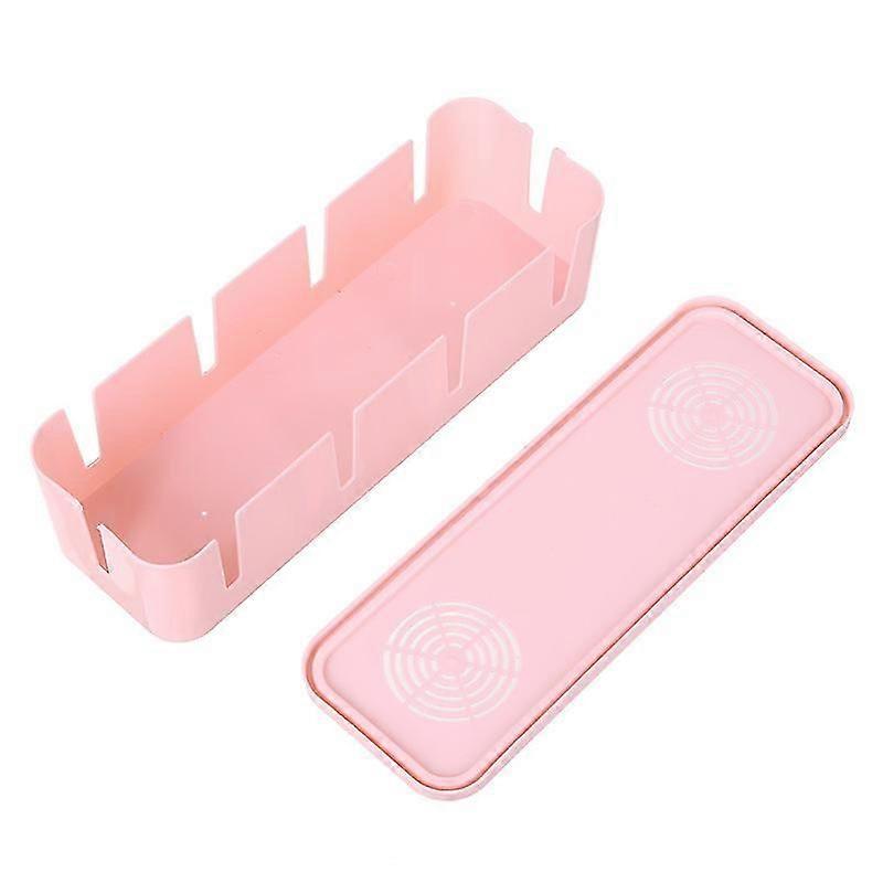 -Cable Storage Box Case Wire Cable Management Socket Safety Storage Organizer(pink)