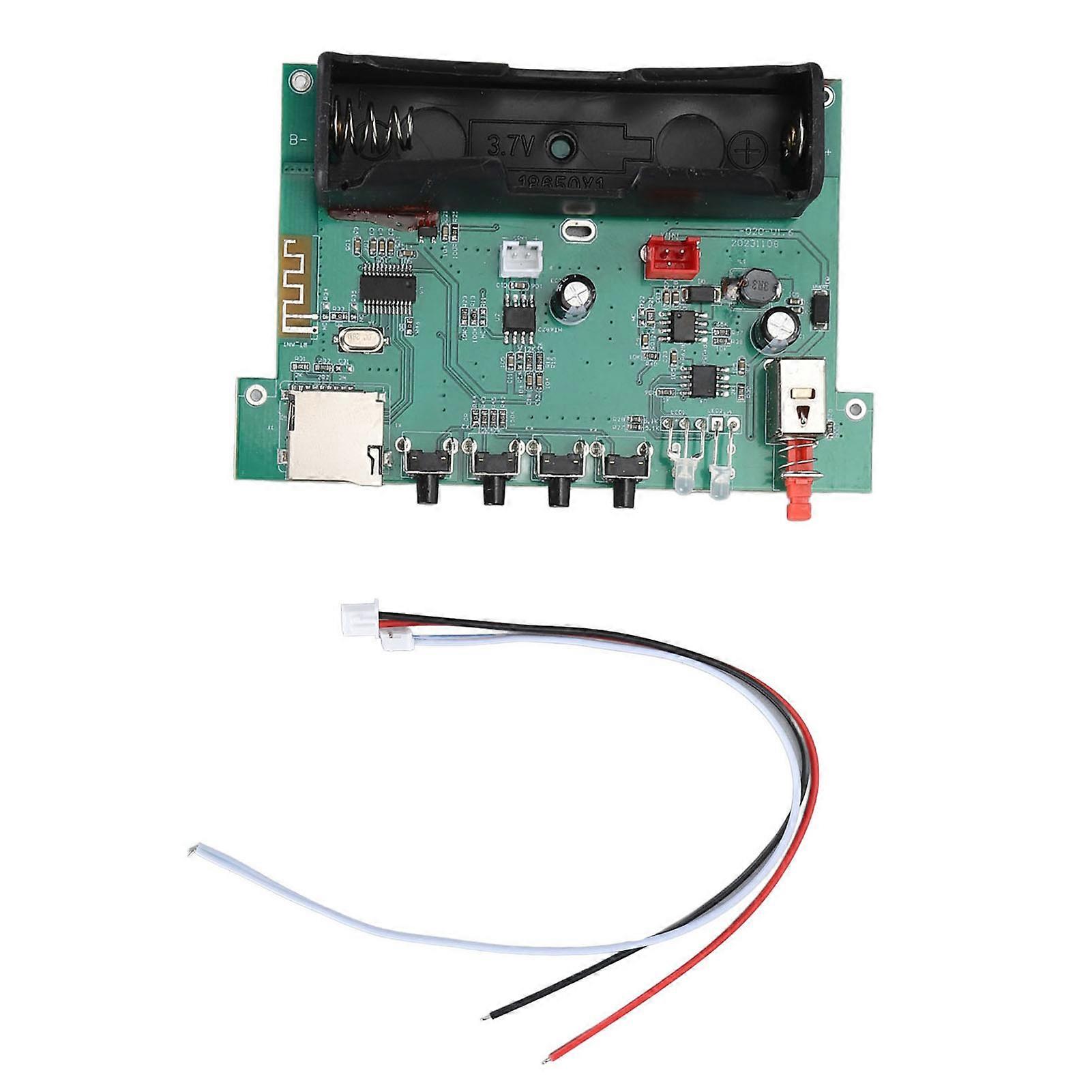 Bluetooth Sound Decoder Board Type C Solar Charging Multifunctional Stereo Receiver Module for DIY