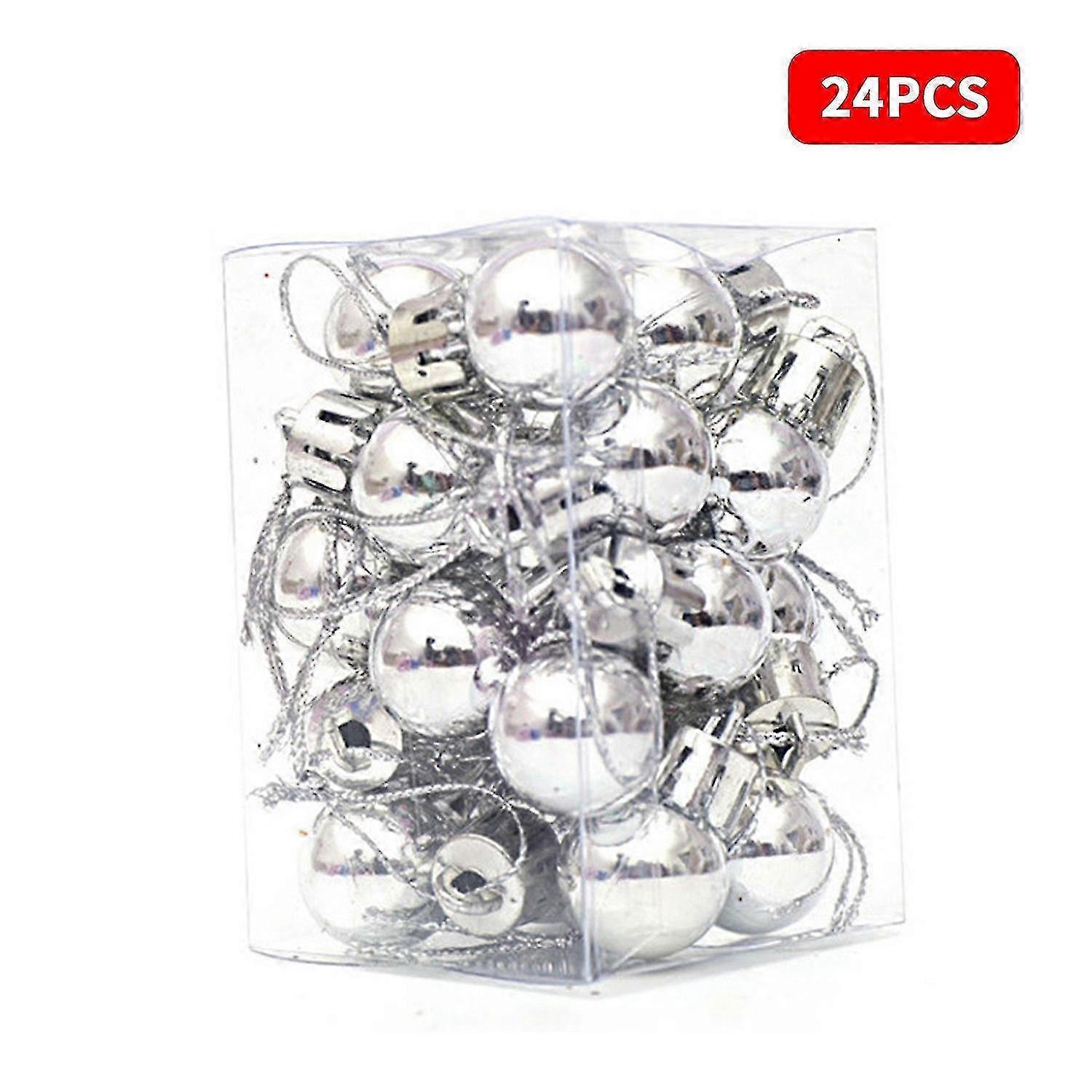 24pcs Christmas Tree Balls Shatterproof Shiny Christmas Balls Ornaments For Xmas Tree For