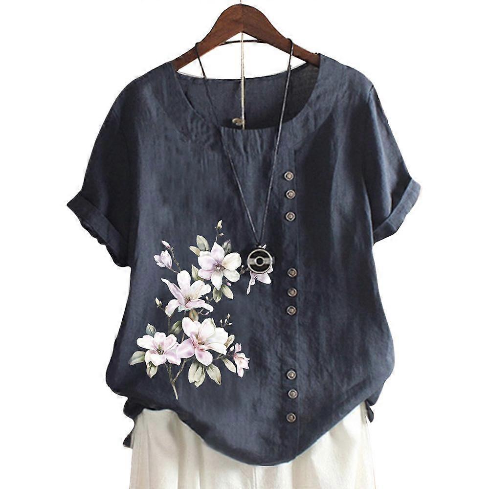 Camiseta de algodón informal y moderna para mujer con 11 estampados de moda