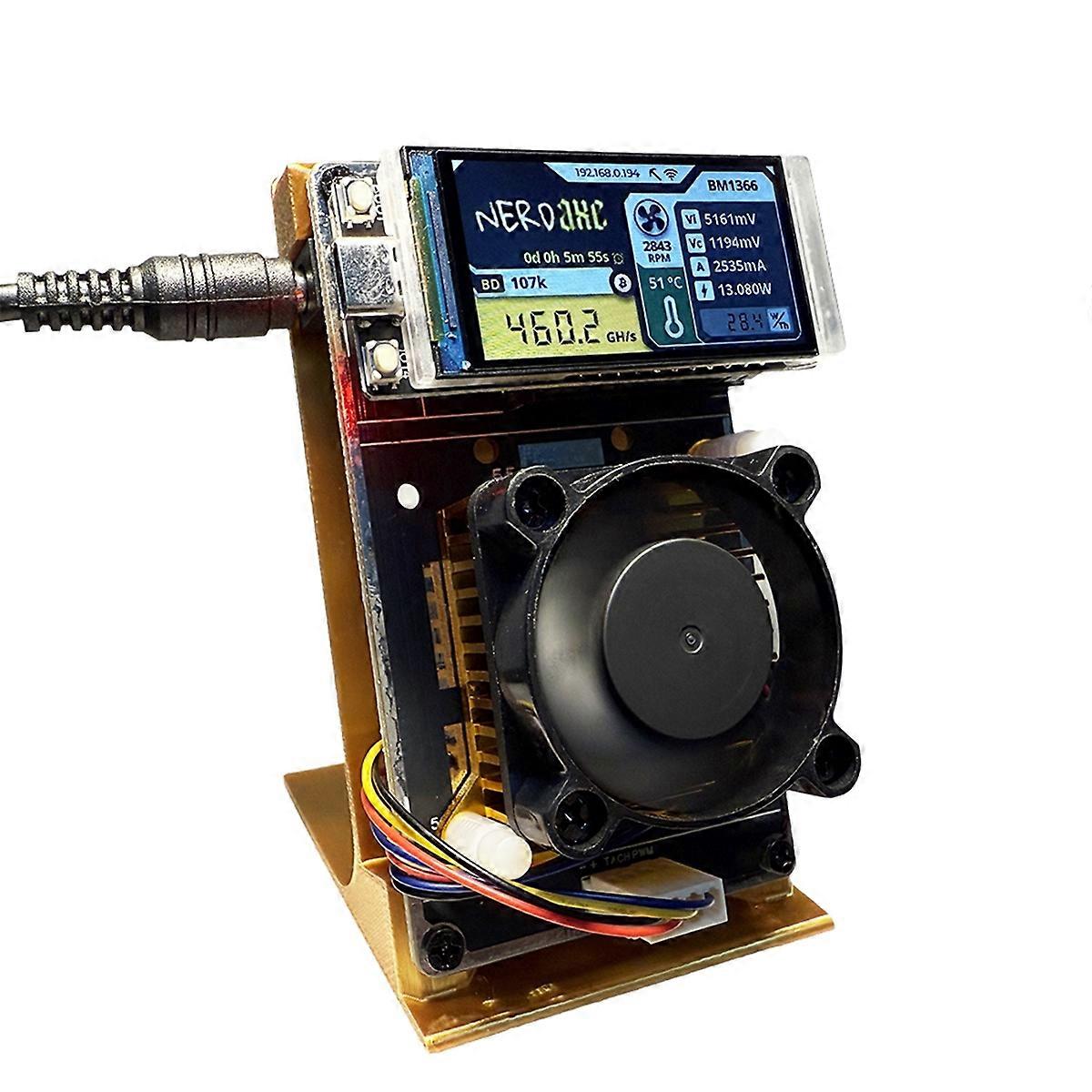 NerdAxe NerdMiner 500Gh/S BM1366 ASIC Chip Vertical Miner Solo Lottery BTC Miner Lottery Mining Miner US PLUG