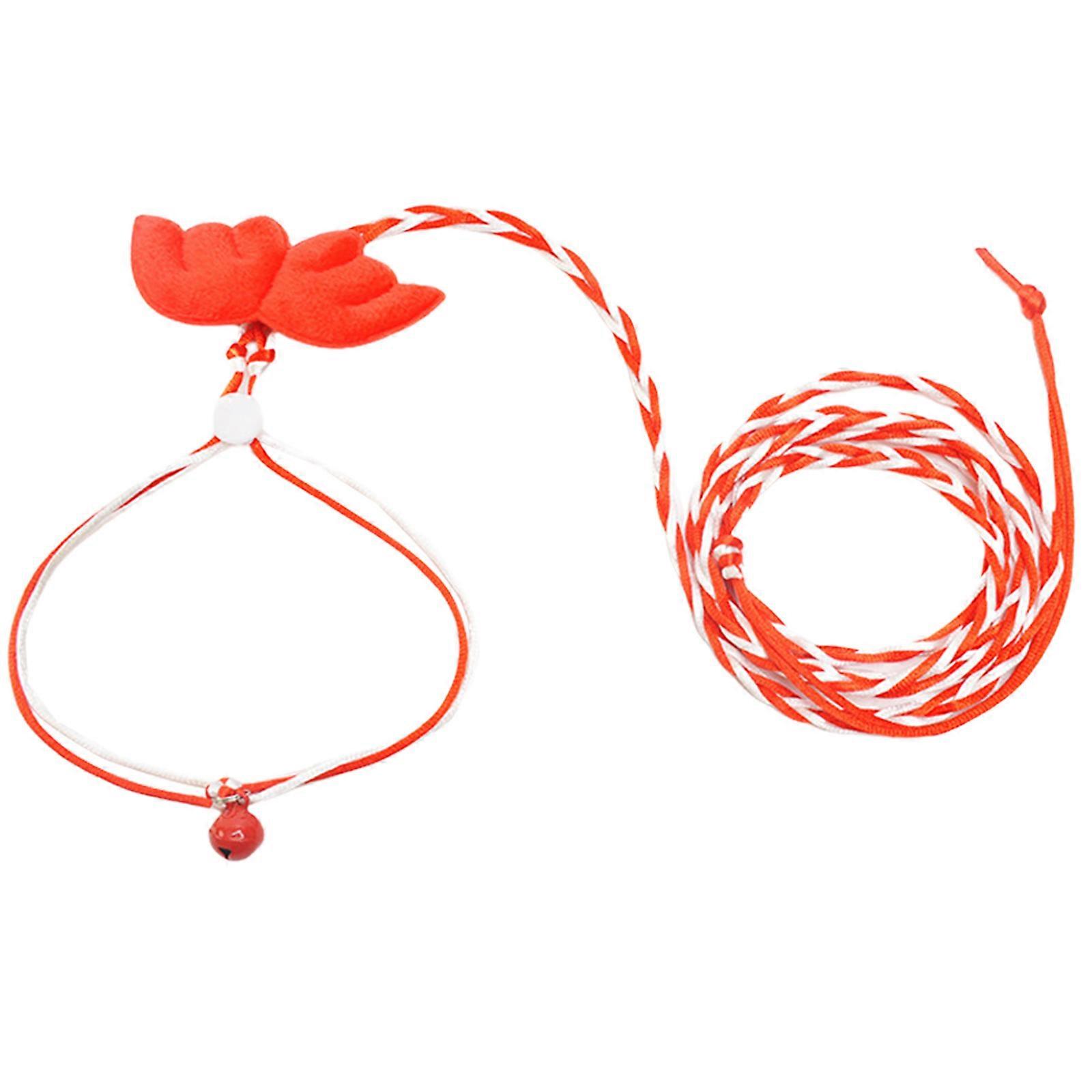 Hamster Ferrets Harness Leash Set Adjust Size Cloth Breathable Hamster Traction Rope Harness with Plush Wing Decorative red