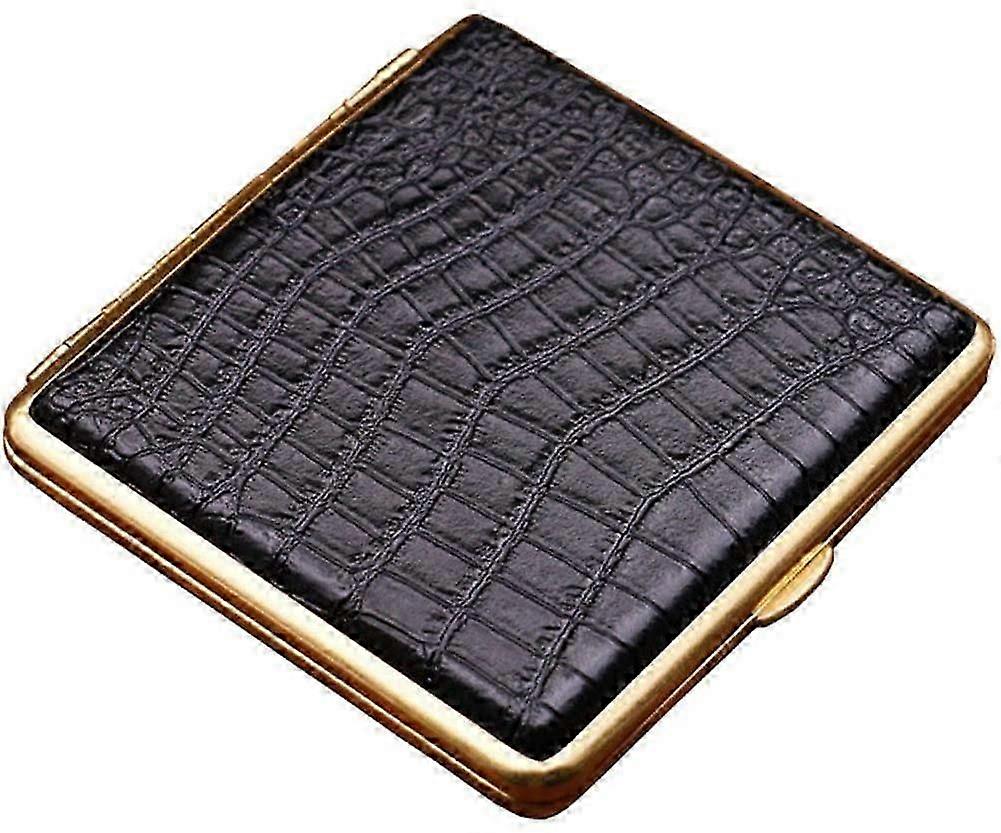 Leather Cigarette Case Ultra Thin Portable Men's Advanced Anti Pressure Cigarettes Box Can Hold 20-Yvan