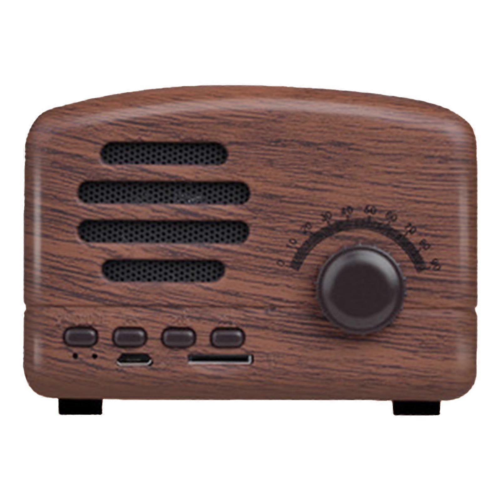 Retro Bluetooth Speaker with Strong Bass, Memory Card Support, and Portable Design