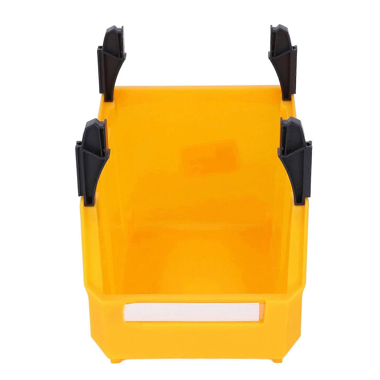 Parts Storage Bin Thickened Plastic Large Opening Organizer Back Hanging Stackable Shop Tool Bin 200x130x110mm Yellow
